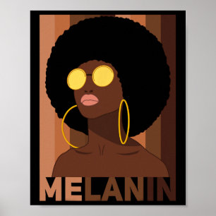 Melanin Queen African American Black History Monta Poster