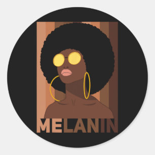 Melanin Queen African American Black History Monta Runder Aufkleber