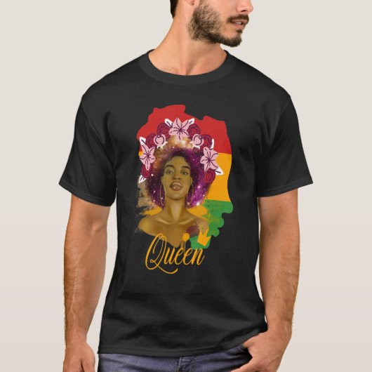 Melanin Queen African American Strong Black Natura T-Shirt (Vorderseite)