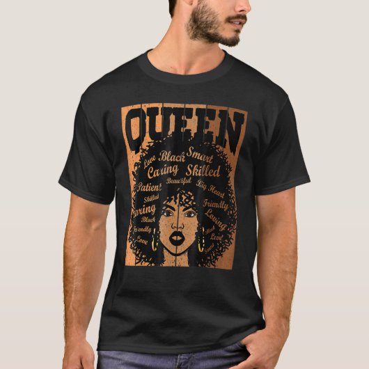 Melanin Queen African American Strong Black Natura T-Shirt (Vorderseite)