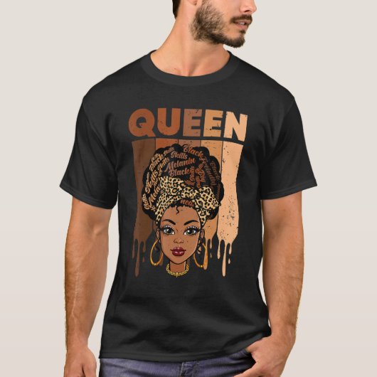 Melanin Queen African American Strong Black Natura T-Shirt (Vorderseite)