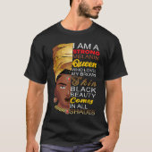 Melanin Queen African American Strong Black Natura T-Shirt (Vorderseite)