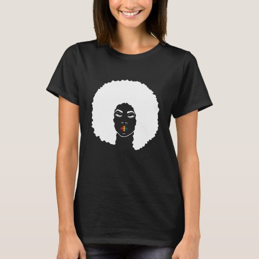 Melanin Queen Afro Queen Lips T-Shirt (Vorderseite)