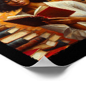 Melanin Queen Afro Womeneducated Reading Book Blac Poster (Ecke)