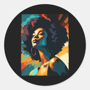 Melanin Queen Black Girl Afric Runder Aufkleber