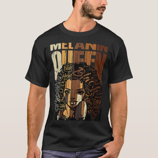 Melanin Queen Black History Month Afro African Pri T-Shirt (Vorderseite)