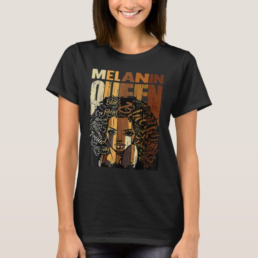 Melanin Queen Black History Month Afro African Pri T-Shirt (Vorderseite)