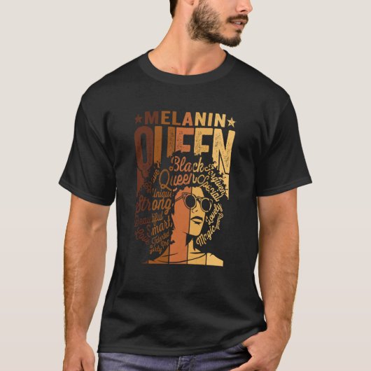 Melanin Queen BLM African American Strong Black Na T-Shirt (Vorderseite)