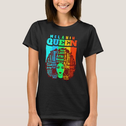 Melanin Queen Cute Black Women Sista Sister Fun Be T-Shirt (Vorderseite)