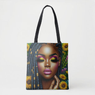 Melanin Queen Floral Tote Bag Tasche