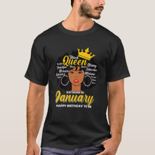 Melanin Queen ist im Januar Geburtstag Black W Geb T-Shirt