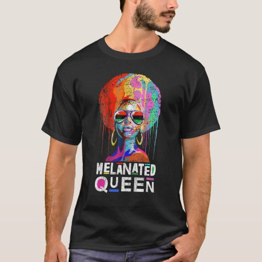 Melanin Queen T-Shirt African American Strong Blac (Vorderseite)