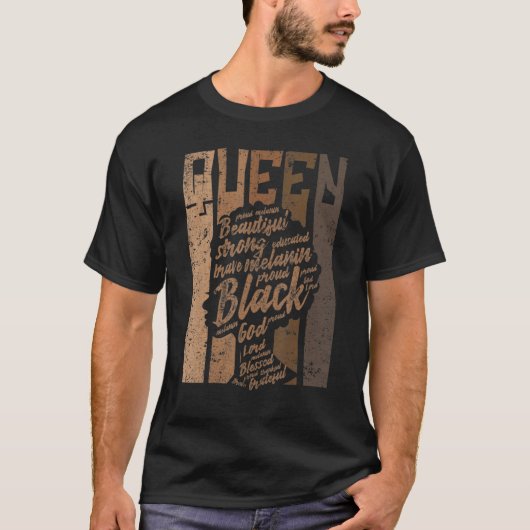 Melanin Queen T-Shirt African American Strong Blac (Vorderseite)