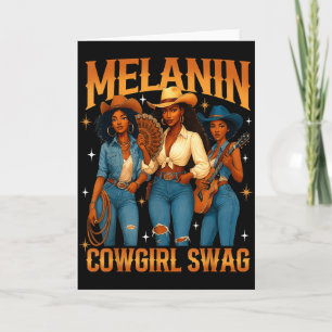 Melanin Schwarze Cowgirl-Magie Western Juneteenth Karte