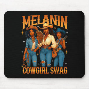 Melanin Schwarze Cowgirl-Magie Western Juneteenth Mousepad