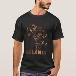 Melanin Schwarze Geschichte Monat Afrika Karte Coq T-Shirt