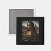 Melanin Schwarze Geschichte Monat Afro Queen Mona Magnet (Vorderseite/Rückseite)