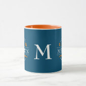 MELANIN-Sieger-Formel-Aquamarin-Monogramm Tasse (Zentrum)