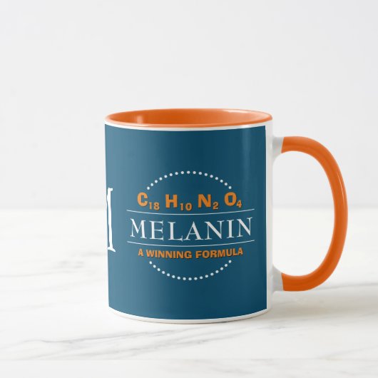 MELANIN Siegerformel Teal Monogramm Tasse (Rechts)