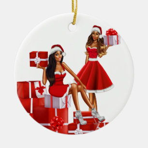 Melanin Sista Black Girl Magic Brown Skin Girls Keramik Ornament