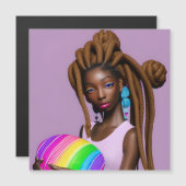 Melanin Sista Oster Queen Spring Black Girl Magnetkarte (Vorne/Hinten)