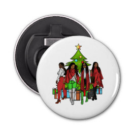 Melanin Sistas Christmas Tree Friendsgiving Sista Flaschenöffner