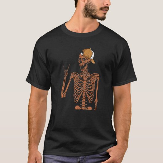 Melanin Skeleton Rock Hand Black History Month BLM T-Shirt (Vorderseite)