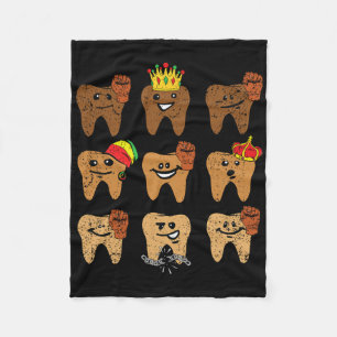 Melanin Tooth Juneteenth Zahnarzt Zahnhygienin Fleecedecke