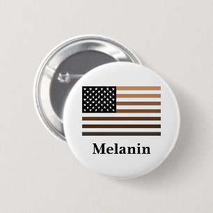 Melanin USA Flag Afrikanisch-Amerikanische Schwarz Button