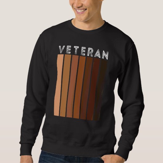 Melanin Veteran Afro Woman Veteran Proud Black Que Sweatshirt (Vorderseite)