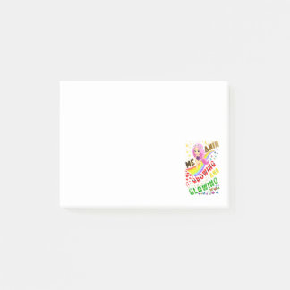 Melanin wächst und bläst post-it klebezettel