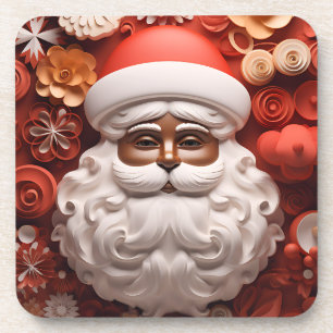 Melanin Weihnachten Schwarzes Weihnachten Sant Cla Getränkeuntersetzer