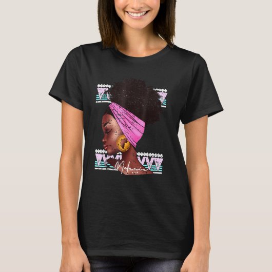Melanin Women Black Educated Afro American Queen B T-Shirt (Vorderseite)