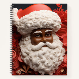 Melanin Xmas Black Christmas Sant Claus Bruh Sista Notizblock