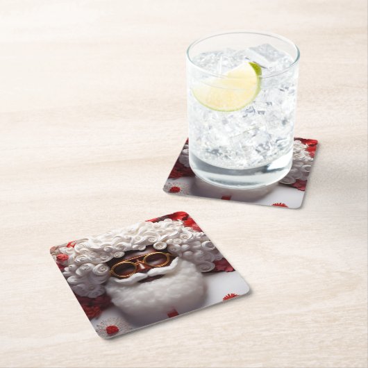 Melanin Xmas Black Christmas Sant Claus Bruh Sista Rechteckiger Pappuntersetzer (Vor Ort)