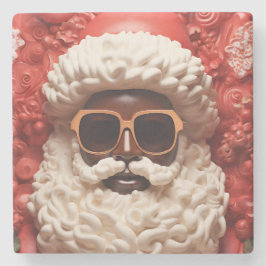 Melanin Xmas Black Christmas Sant Claus Bruh Sista Steinuntersetzer