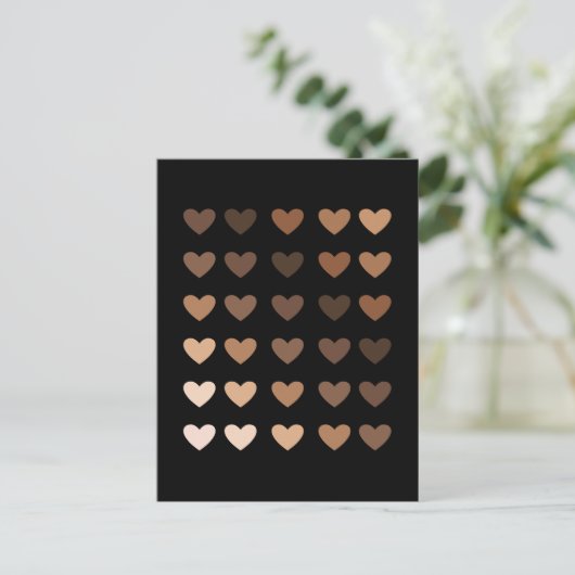 Melaninherzen für die Liebe des afrikanischen Stol Postkarte (Stehend Vorderseite)