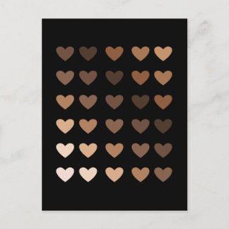 Melaninherzen für die Liebe des afrikanischen Stol Postkarte