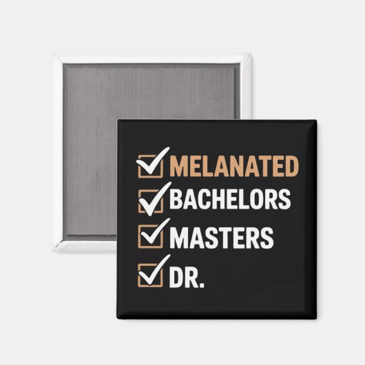 Melanisierte Doktorats-Abschlussfeier PhD EDD Bach Magnet (Vorderseite/Rückseite)