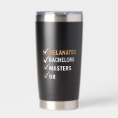 Melanisierte Promotion Abschluss PhD EDD Bachelor Thermobecher (Vorderseite)