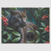 Melanistischer Jaguar in den Dschungelroten Blume Seidenpapier (Vorderseite)