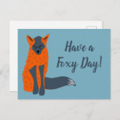 Melanistisches Fox-Tier liebt benutzerdefinierte M Postkarte (Vorne/Hinten)