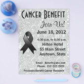 Melanom Awareness Benfit Gray Floral Flyer (Einzeln)