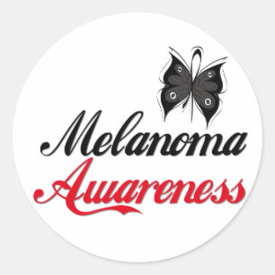 Melanom Awareness Butterfly Runder Aufkleber