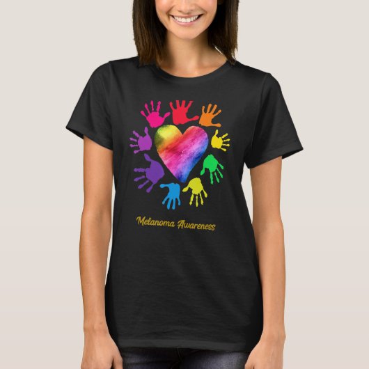 Melanom Awareness Hands Melanom T-Shirt (Vorderseite)