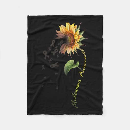 Melanom Awareness Sonnenblumen Shirt Fleecedecke (Vorderseite)