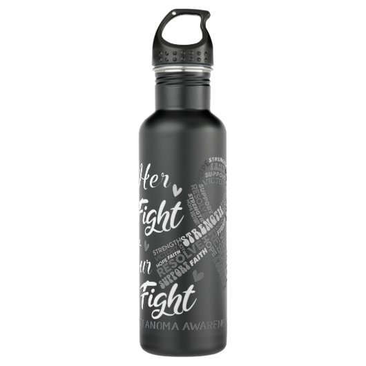 Melanom Bewusstsein Ihr Kampf ist unser Kampf Edelstahlflasche (Vorderseite)
