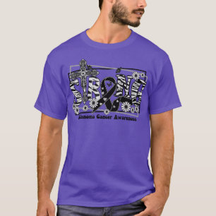 Melanom-Bewusstsein-Kreuz-Band Strong hope Liebe T-Shirt