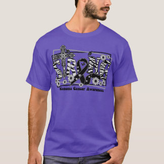 Melanom-Bewusstsein-Kreuz-Band Strong hope Liebe T-Shirt