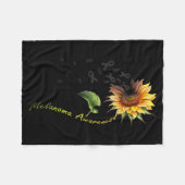 Melanom-Bewusstsein Sonnenblumen-Shirt Fleecedecke (Vorderseite (Horizontal))